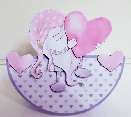 VALENTINE GNOME ROCKER CARD by Pam Stubley