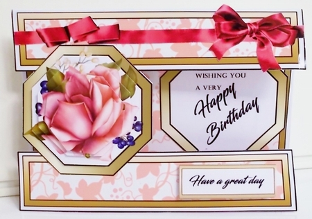 Open front Landscape Pink Rose Bday by Pam Stubley