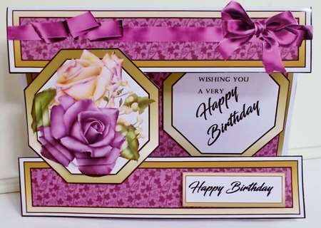 Open front Landscape Purple & white Rose Bday by Pam Stubley