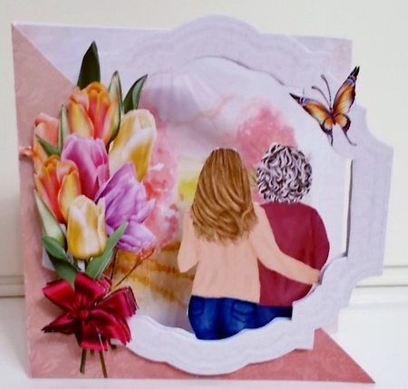 Spending Time Together #2 Complete Shaped Aperture Card & Envelope Mini Kit by Pam Stubley