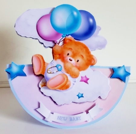 BABY BOY BEAR ROCKER CARD by Pam Stubley