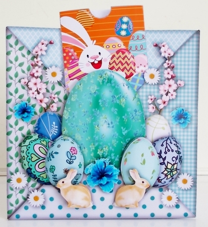 Easter Envelope Card - Aqua by Pam Stubley