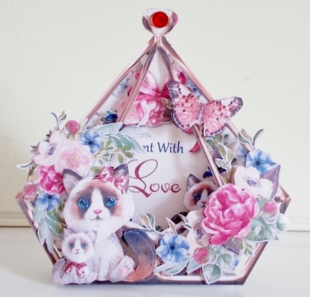 Mama & Me Kitties 3d Terrarium Cards & Envelopes Kit by Pam Stubley