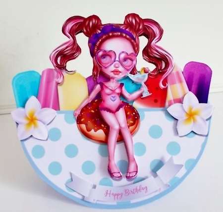 COOL BY THE POOL ROCKER CARD by Pam Stubley