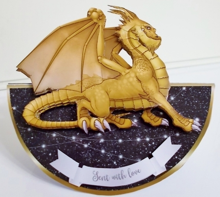 GOLD DRAGON ROCKER CARD by Pam Stubley