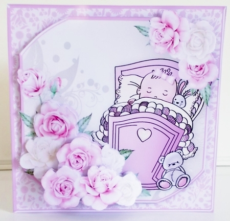 Sleepy Baby Girl - Decoupage Card Mini Kit by Pam Stubley