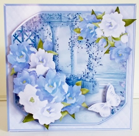Blue Posy - Decoupage Card Mini Kit by Pam Stubley