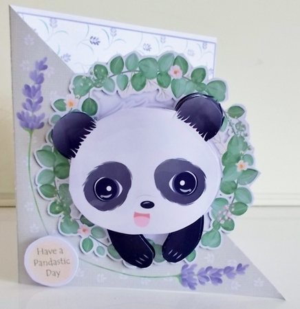 Cute Panda Cutaway Card, Insert and Various Sentiments by Pam Stubley