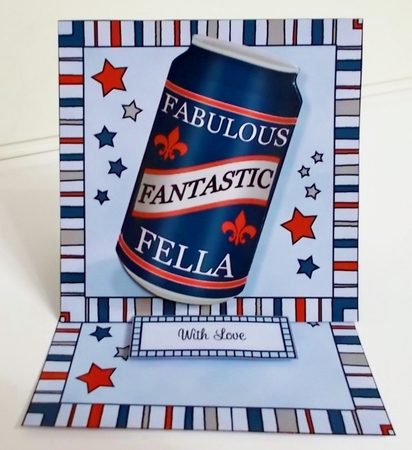 3D Easel Card Mini Kit - Beer Can - Fabulous, Fantastic, Fella by Pam Stubley