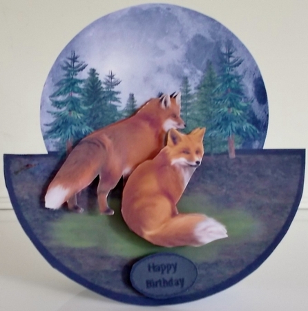 FOXES ROCKER CARD by Pam Stubley