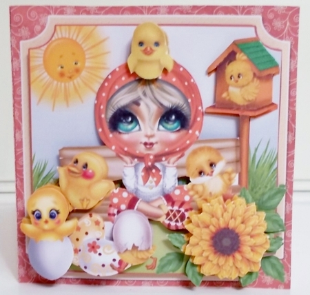 Spring Chicks - Complete Card and Inserts Kit by Pam Stubley