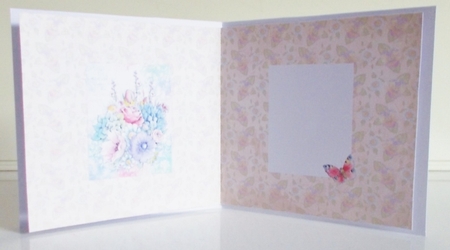 6 x 6 Card Insert Garden Flowers on Yellow Floral Background, Blank by Pam Stubley