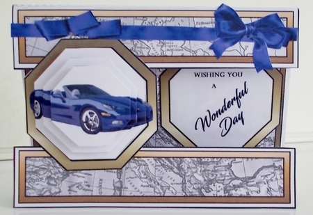 Open front Blue sports car by Pam Stubley