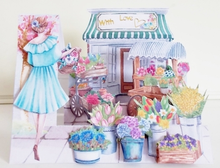 Vintage Flower Market - Side Stepper Card and Envelope Kit by Pam Stubley