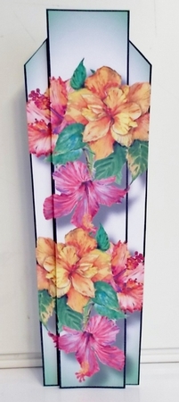 Art Deco Watercolour Lge DL - Hibiscus by Pam Stubley