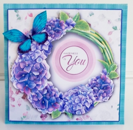 LOVE - Hydrangeas 3D Decoupage Twist and Pop Card by Pam Stubley