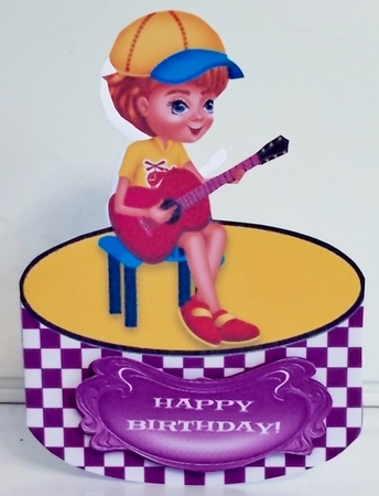 Girl Born To Play Guitar - Rocking Cut & Fold Card Kit by Pam Stubley