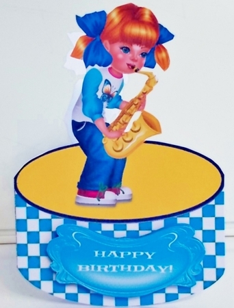Girl Born To Play The Saxophone - Rocking Cut & Fold Card Kit by Pam Stubley