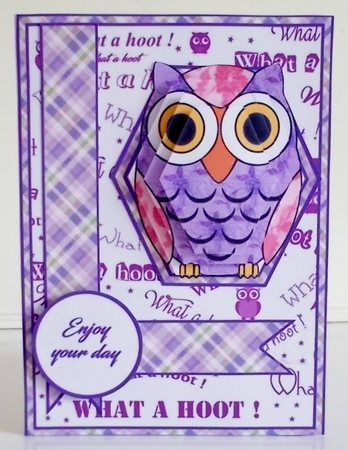 Hexagon pop-out Owls by Pam Stubley