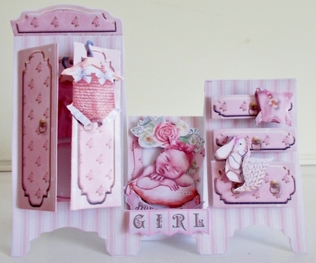Cute as a Button - Girl Dresser Stepper Card by Pam Stubley