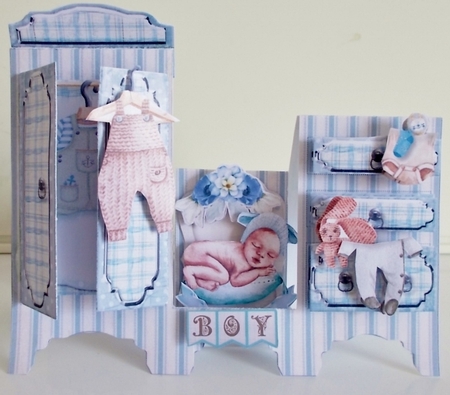 Cute as a Button - Boy Dresser Stepper Card by Pam Stubley