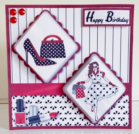 Shopping Day - Double Diamond Card Mini Kit by Pam Stubley