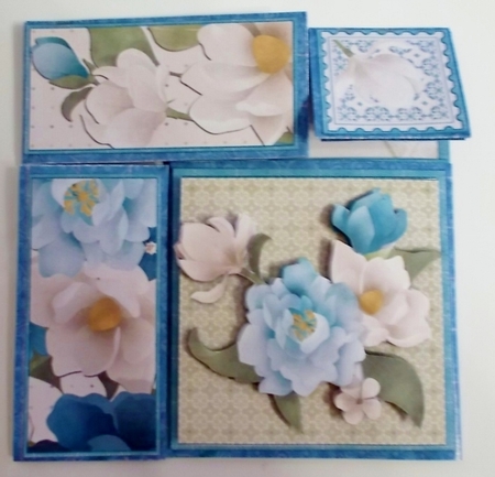 Magnolia Blossoms 4 Fold Flap Card & Envelope Kit by Pam Stubley