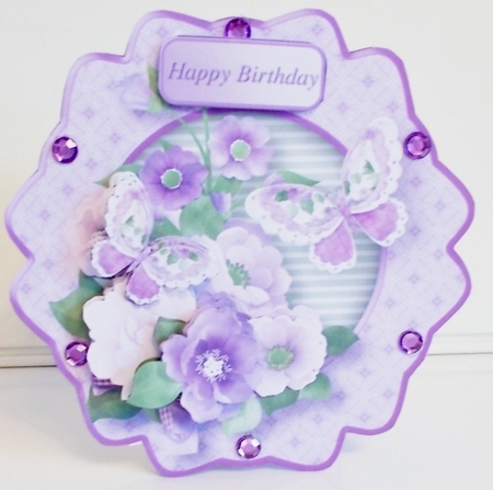 Lilac Posy - Fancy Hexagon Card Mini Kit by Pam Stubley