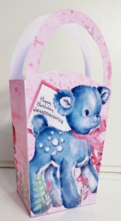 LARGE ROUND TOP GIFT BAG - GRANDDAUGHTER LAMB by Pam Stubley
