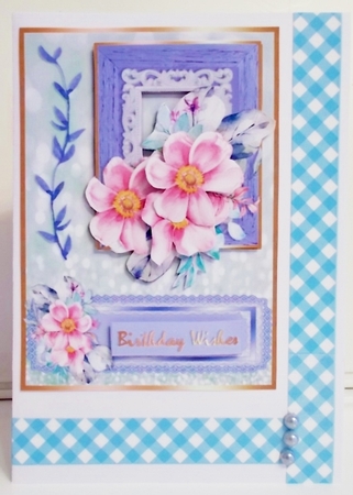 A5 Card Front - Frame with Anemonies by Pam Stubley