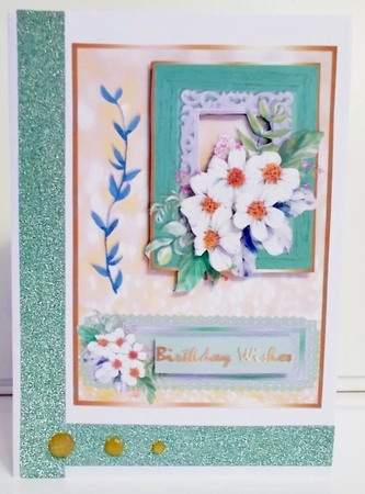 A5 Card Front - Frame with Daisies by Pam Stubley