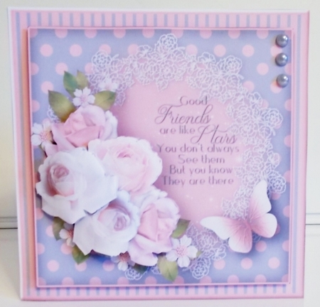 Peach Roses - Decoupage Card Mini Kit by Pam Stubley