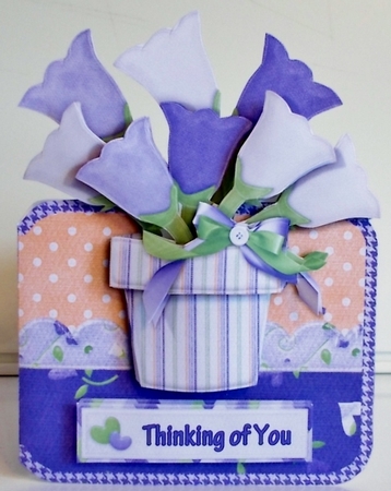 Bellflower Bouquet Over The Top Decoupage Card & Envelope & Inserts by Pam Stubley