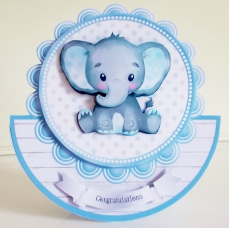 BABY BOY rocker card by Pam Stubley