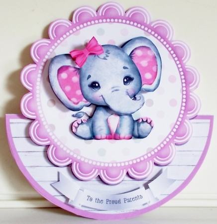 BABY GIRL rocker card by Pam Stubley