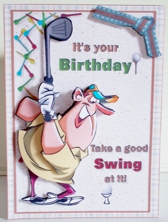 Birthday Golf swing male by Pam Stubley