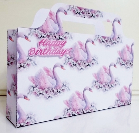 Pretty swan tote gift bag by Pam Stubley