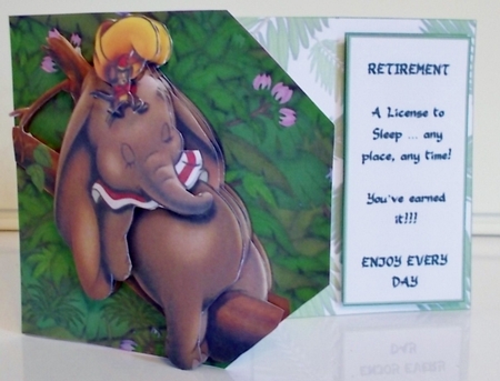 A WELL-DESERVED REST DUMBOS RETIREMENT FOLDBACK CARD MINIKIT by Pam Stubley
