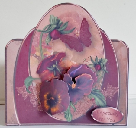 Velvet Pansies - Shaped Card Mini Kit by Pam Stubley