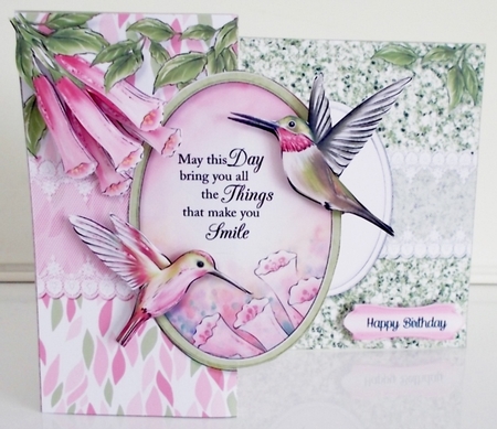 Hummingbird Fold Back Card Kit-2 by Pam Stubley