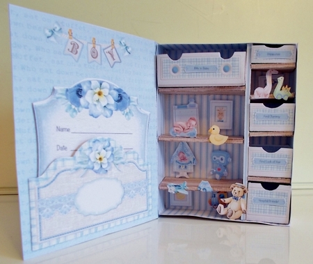 Cute as a Button Baby Boy - Large 3D Curiosity Book Box by Pam Stubley