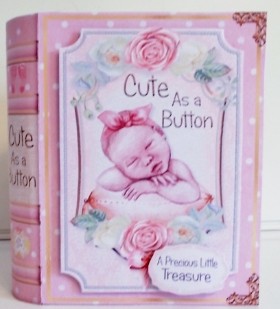Cute as a Button Baby Girl - Large 3D Curiosity Book Box by Pam Stubley