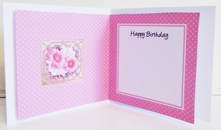 Pretty Flowers on Gold Frame High square landscape insert by Pam Stubley