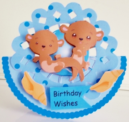 ROCKER CARD - CUTE OTTERS by Pam Stubley