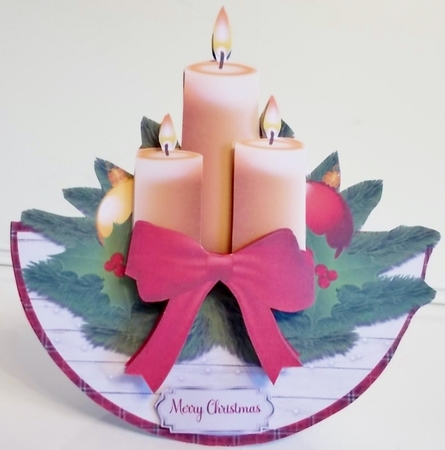CHRISTMAS CANDLES rocker card by Pam Stubley