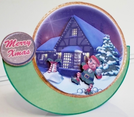 Wobble Card Mini Kit # 9- Xmas Scene by Pam Stubley
