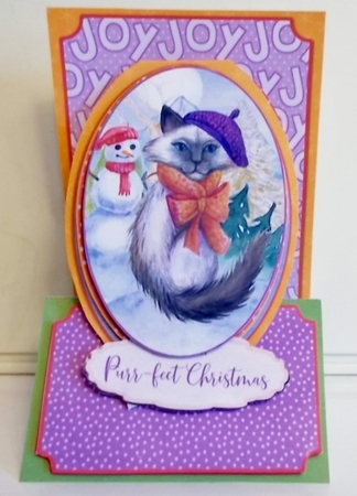 The Purr-fect Christmas 3 - Upright Z-fold Card Mini Kit by Pam Stubley