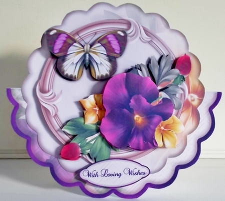 Posse of Pansies Scallop Wobble Card Mini-Kit by Pam Stubley