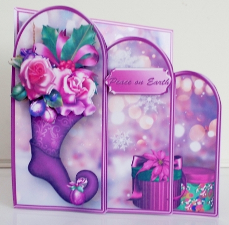Sugar Plum Stocking - Triple Arch Card Mini Kit by Pam Stubley