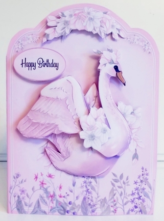 SWAN A5 Shaped Card Kit-3 by Pam Stubley
